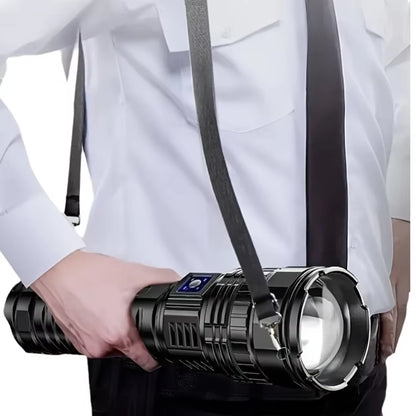 Built-In Battery Flash Light Emergency Spotlights 4Km 10000LM 1000W Most Powerful Led Flashlights Tactical